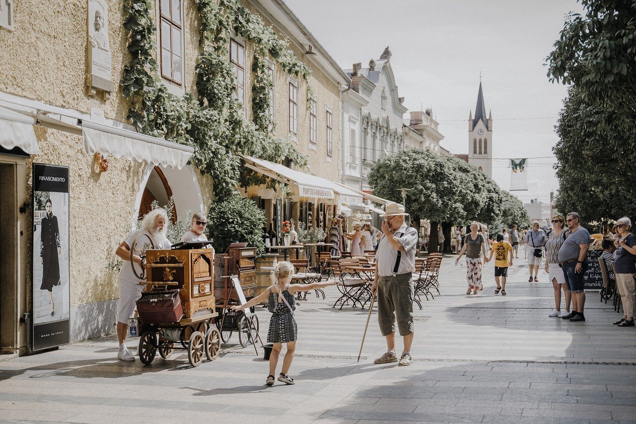 street, old, dance